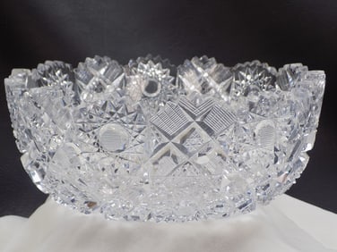 Exceptional antique American Brillian cut glass bowl