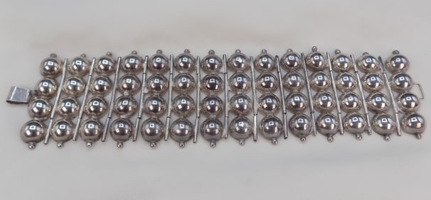 Vintage Mexico silver modernist bracelet.