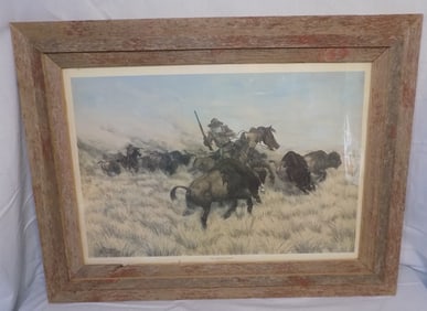 Vintage Western lithograph The High Price of Meat by Gene Stewart