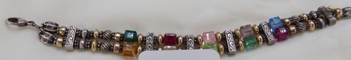 Beautiful vintage sterling silver bracelet with colored stones