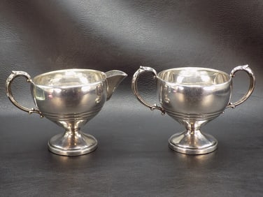 Very nice vintage sterling silver creamer and sugar