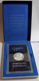 GSA uncirculated 1884 Carson City silver dollar in original box.
