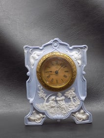 Beautiful vintage Ansonia Wedgewood Jasperware clock.