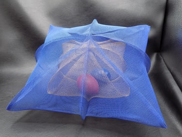Beautiful midcentury modern Chungh Choo wire mesh pillow basket