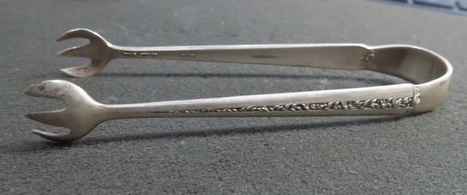 Antique Towle Rambler Rose sterling silver sugar tongs