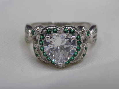 Beautiful 1 cwt blue fire opal sterling silver ring. Size 7 ¾: Beautiful 4 cwt topaz and emerald sterling silver ring. Lab created. Size 7 ½