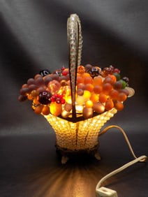 Fabulous 1930s Czech art glass fruit basket