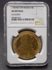 1785 MO FM Mexico AU NGC graded gold coin Eight Escudos