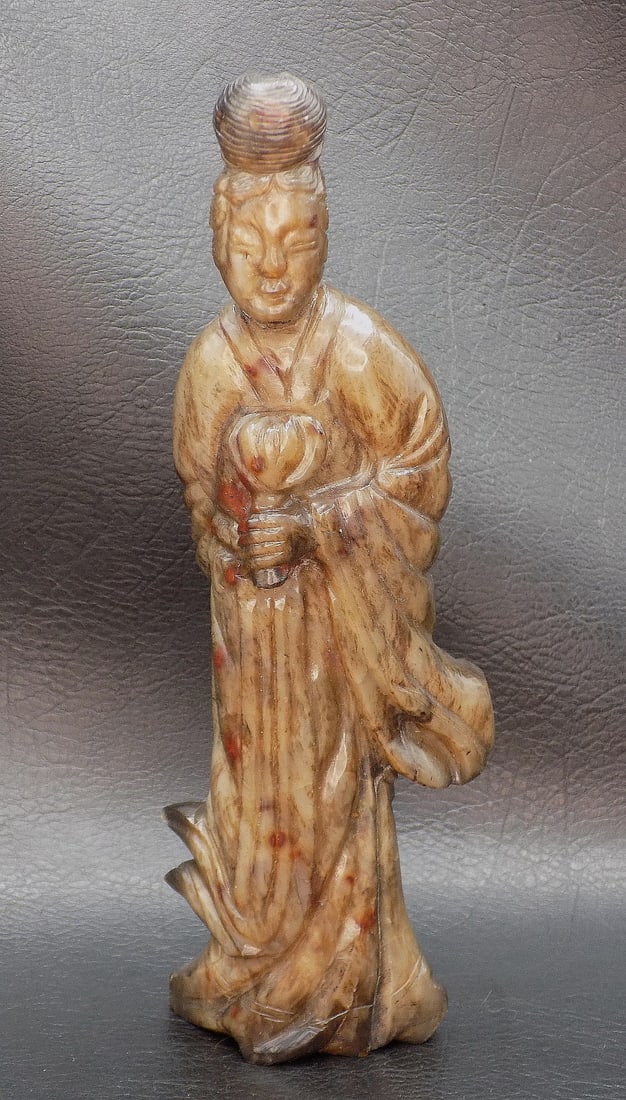 Antique hand carved Oriental jade figure (1 of 10)