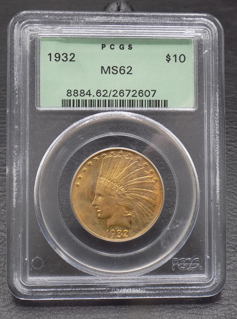1932 Graded PCGS MS62 Indian ten dollar gold coin. (1 of 4)