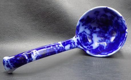 Large antique flo blue ladle