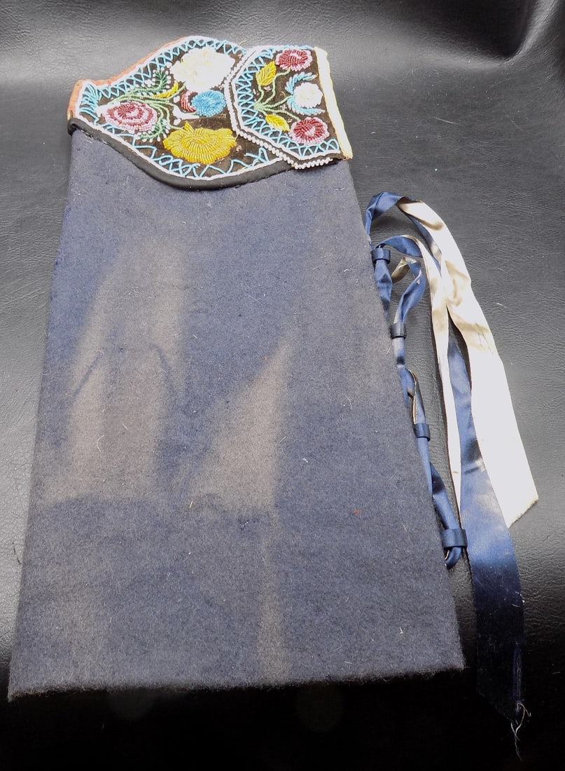 Rare late 1800’s Native American Indian child’s beaded bonnet (1 of 6)