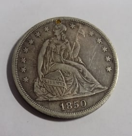 High grade1850 O Liberty seated silver dollar