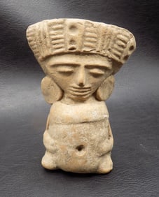 Great pre Columbian pottery figure.