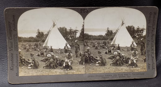 Vintage Native American Indian stere optic card.