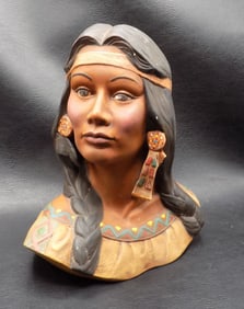 Native American Indian maiden bust