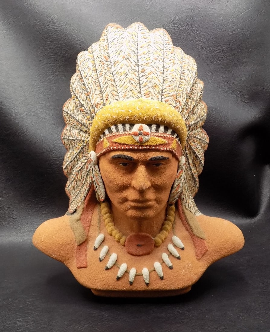 Native American Indian Chief bust. (1 of 6)