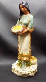 Native American Indian maiden with papoose statue