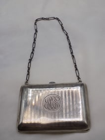 Art Deco sterling silver carrying case or compact purse