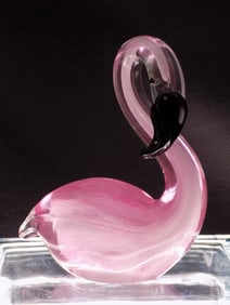 Beautiful art glass flamingo.