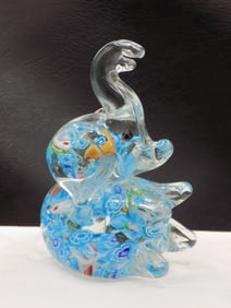 Cute millefiori art glass elephant