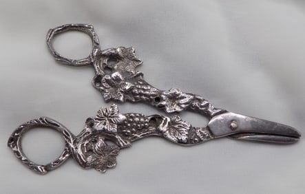 Fancy antique silverplate scissors for grape cutting