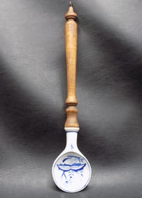 Vintage blue and white Meissen style spoon