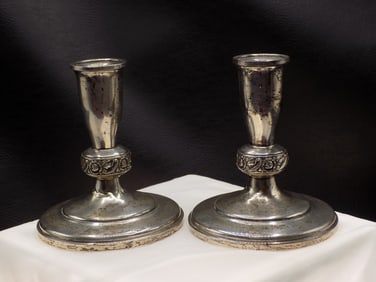 Pair of vintage Heirloom sterling silver candlesticks