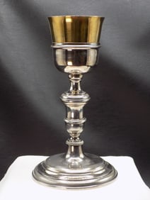 Vintage silver and gold wash chalice.