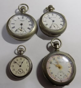 4 antique pocket watches