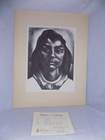 Lithograph 1939 artist Howard Cook. with certificate of authenticity Rosanna.
