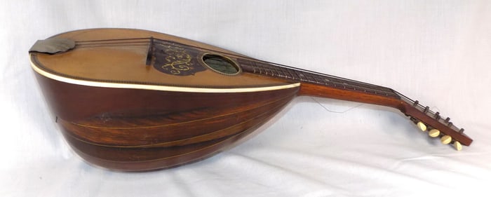 Antique mandolin with rosewood back and original case