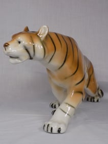 Wonderful Royal Dux vintage porcelain tiger