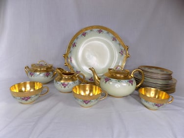 Beautiful antique German Hand painted tea set with lots of gold