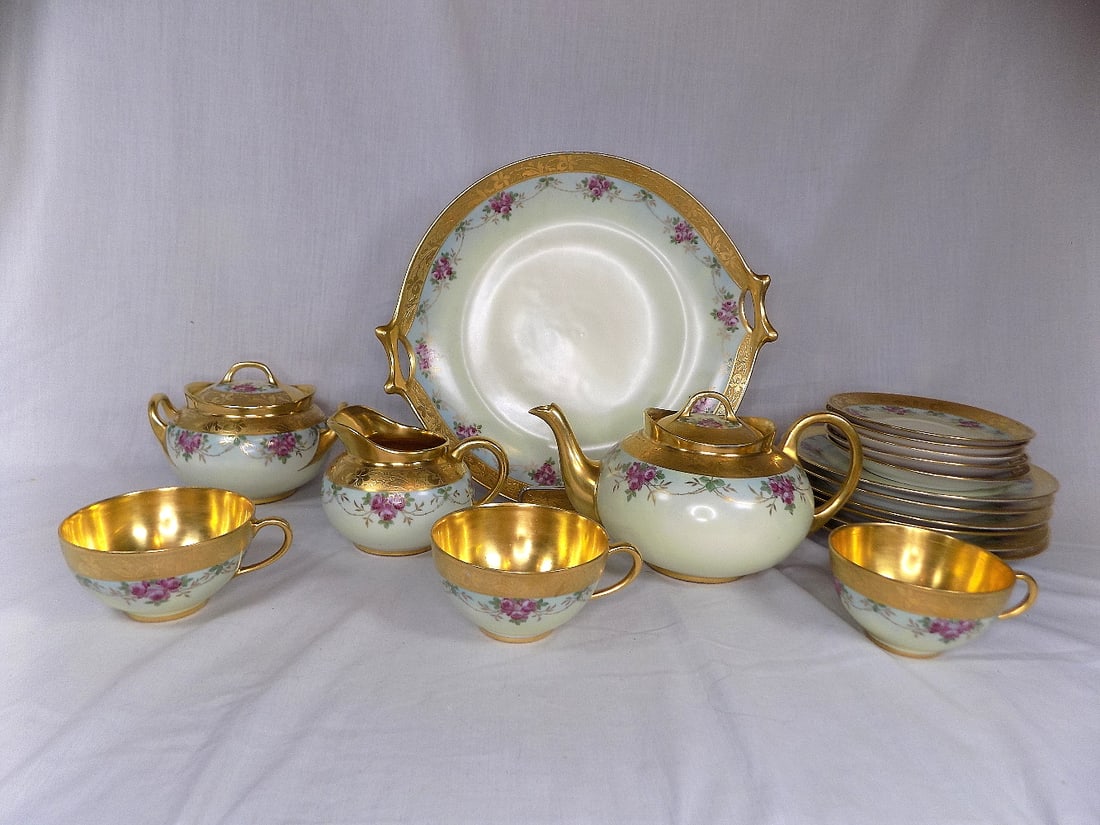 Beautiful antique German Hand painted tea set with lots of gold (1 of 10)