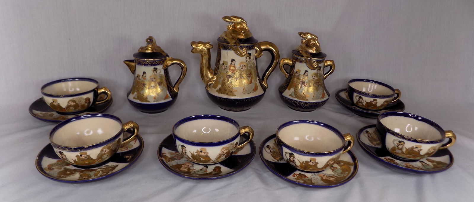 Great antique Satsuma tea set. Beautiful decoration. (1 of 15)