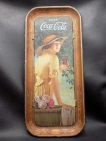 Original Authentic 1916 Coca-Cola Elaine Tray Soda Advertising