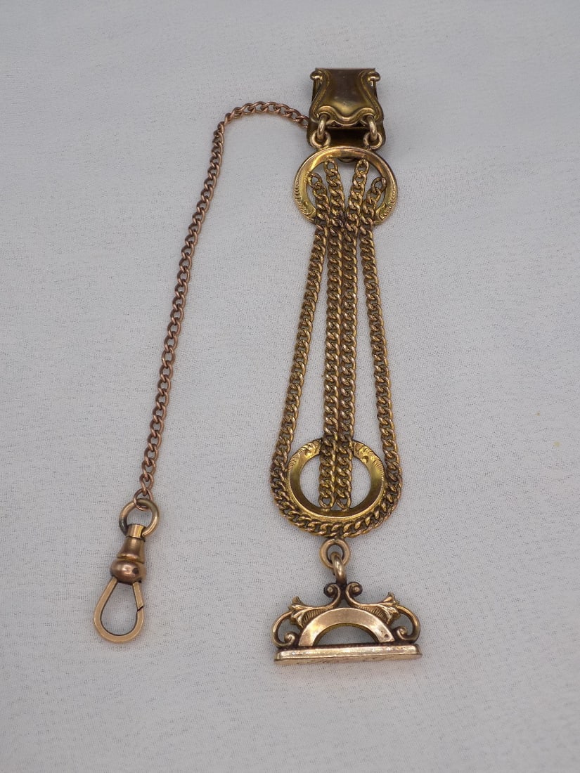 Antique gold fill pocket watch fob: Antique gold fill pocket watch fob. Marked as shown in photo. Great quality and detail. In very good original as found condition