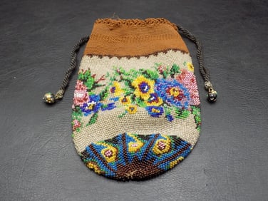 Beautiful antique micro beaded purse