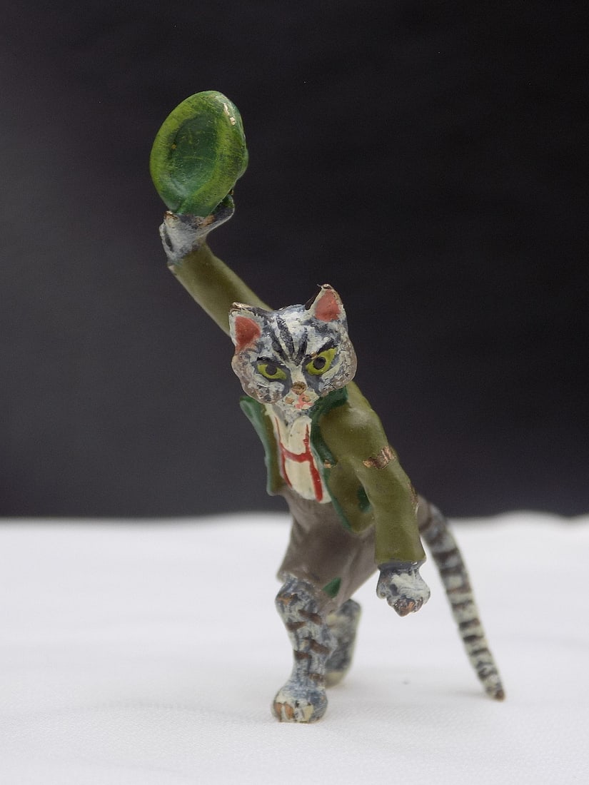 Vintage Bergman cold painted Vienna bronze of dancing cat (1 of 9)