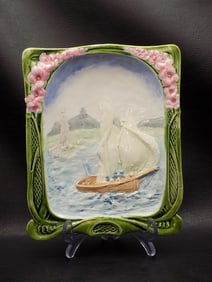 Rare vintage Majolica wall plaque