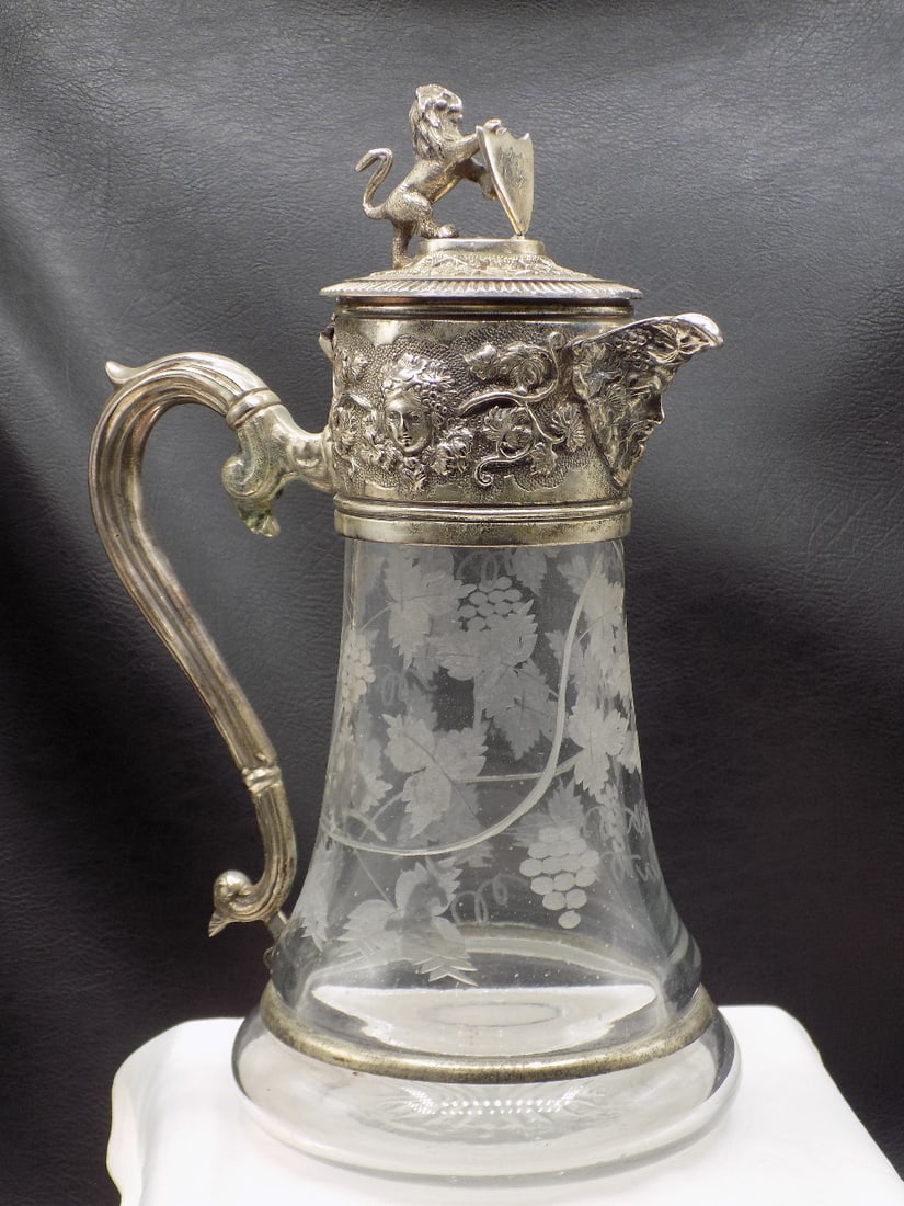 Outstanding antique ornately decorated pitcher (1 of 9)