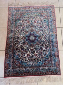 Incredible vintage silk Persian Oriental rug