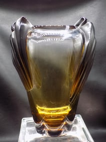 Fabulous vintage signed Lalique Marrakech art glass vase