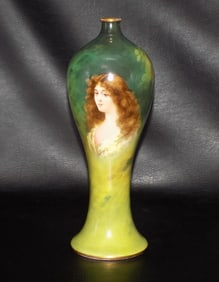 Pretty antique Royal Bonn Germany hand painted portrait vase.