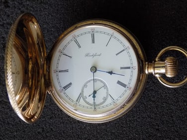 Antique Rockford 21 jewel Railroad 14k gold assay pocket watch
