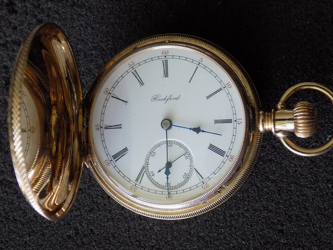 Antique Rockford 21 jewel Railroad 14k gold assay pocket watch (1 of 6)
