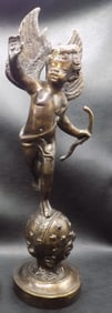 Splendid vintage bronze angel figure of Eros The Roman God of Love