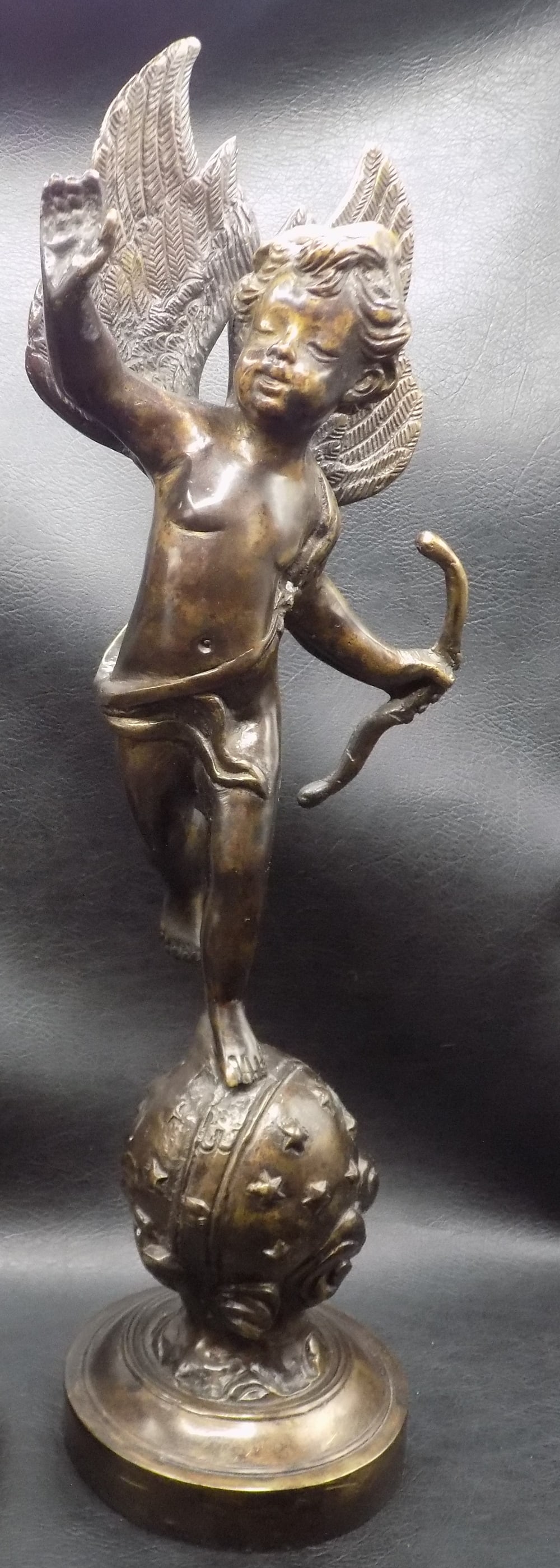 Splendid vintage bronze angel figure of Eros The Roman God of Love (1 of 10)