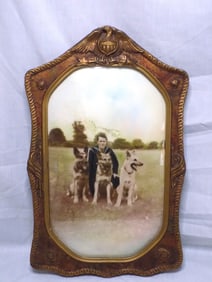 Great patriotic vintage military picture and frame